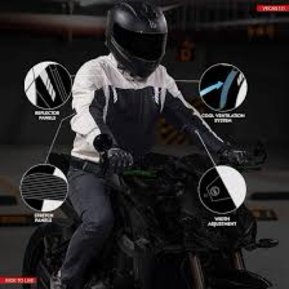 NWT WD Motorsports Vegas 1.0 Men Textile Motorcycle Jacket ArmoredGrey/Black 3XL - Picture 4 of 5